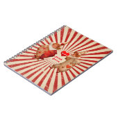 ストライプとヴィンテージ バレンタインのピエロ ハート付き ノートブック (左側)