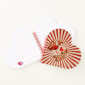 ストライプとヴィンテージ バレンタインのピエロ ハート ノートブック (内部)