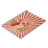 ストライプとヴィンテージ・バレンタイン・ピエロ ハート ノートブック (左側)