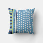 ストライプと水玉模様青緑枕 クッション (裏面)