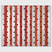 ストライプと水玉模様 ラッピングペーパー (フラット)