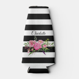 ストライプと牡丹パーソナライズされたボトルクール ボトルクーラー