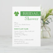 ストライプと緑のクローバー アイルランドのウェディング ブライダル シャワー 招待状 (スタンド正面)