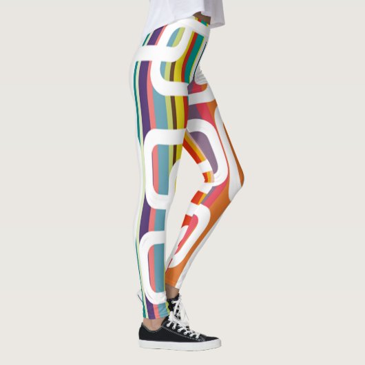 ストライプと長方形 レギンス (右)