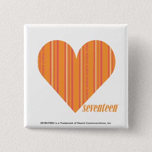 ストライプなオレンジ3を薄くして下さい 缶バッジ (正面)