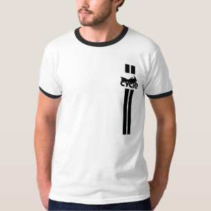 ストライプなオートバイのTシャツの競争 Tシャツ