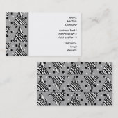 ストライプなシマウマおよび点が付いている幾何学的なパターン 名刺 (正面/裏面)