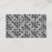 ストライプなシマウマおよび点が付いている幾何学的なパターン 名刺 (裏面)