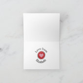 ストライプなショッキングピンクおよび花のバレンタイン シーズンカード (内部)