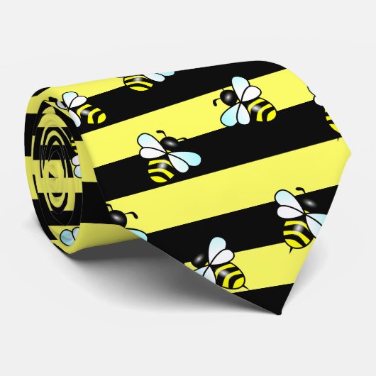 ストライプなスズメバチおよび漫画のスズメバチの縞模様 ネクタイ (ロール)