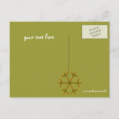 ストライプなダマスク織私の初めてのクリスマスの写真の郵便はがき シーズンポストカード (裏面)