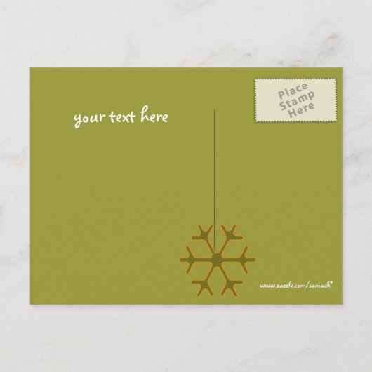 ストライプなダマスク織私の初めてのクリスマスの写真の郵便はがき シーズンポストカード (裏面)