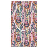 ストライプなパターンのラマ スモールペーパーバッグ (正面)