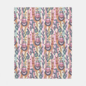 ストライプなパターンのラマ フリースブランケット (正面)