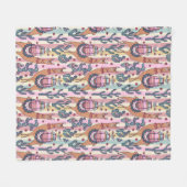 ストライプなパターンのラマ フリースブランケット (正面(横))