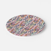 ストライプなパターンのラマ ペーパープレート (アングル)