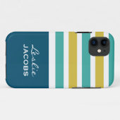 ストライプなパターンカスタムなモノグラムのケース Case-Mate iPhoneケース (裏面(横))