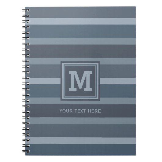 ストライプなパターンカスタムなモノグラムのノート ノートブック (正面)