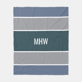 ストライプなパターンカスタムなモノグラムのフリースブランケット フリースブランケット