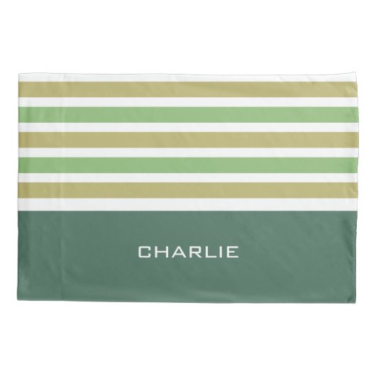 ストライプなパターンカスタムなモノグラムの枕カバー 枕カバー (裏面)