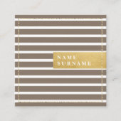 ストライプなパターングリッターのピューターの正方形の名刺 スクエア名刺 (正面)