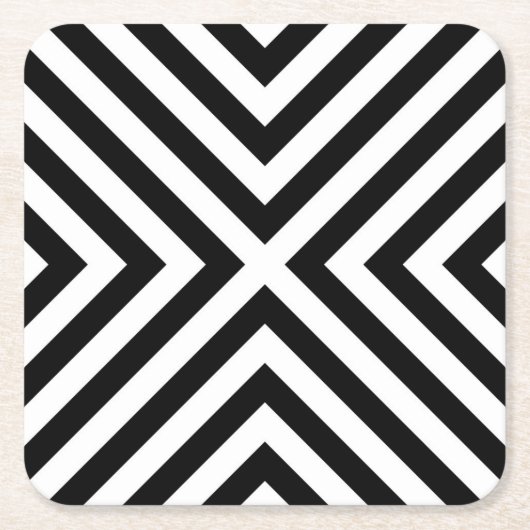 ストライプなパターン スクエアペーパーコースター (正面)