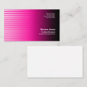 ストライプなピンクの名刺 名刺 (正面/裏面)
