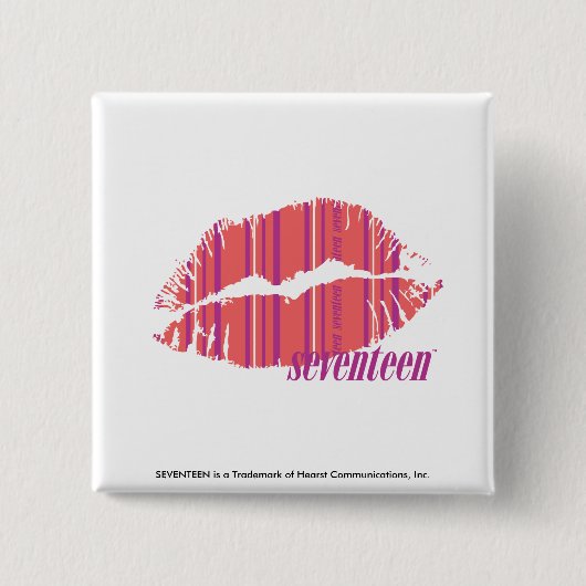 ストライプなピンクを薄くして下さい 缶バッジ (正面)