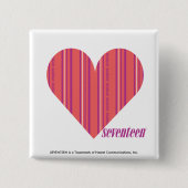 ストライプなピンク3を薄くして下さい 缶バッジ (正面)