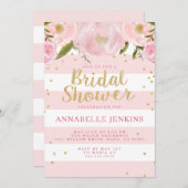 ストライプなブライダルシャワーのパーティの招待状 招待状 (正面/裏面)