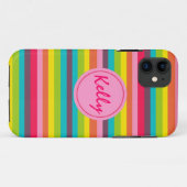 ストライプなモノグラムのパーソナライズな場合の多く Case-Mate iPhoneケース (裏面(横))