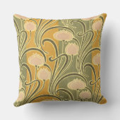 ストライプなルネBeauclairアールヌーボー及び花 クッション (裏面)