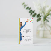 ストライプなレトロのヴィンテージおよび点の名刺 名刺 (スタンド正面)