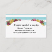 ストライプなヴィンテージのバラのハンドメイドの石鹸の名刺 名刺 (裏面)