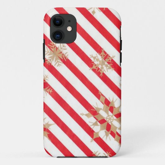 ストライプなヴィンテージ及び雪片 Case-Mate iPhoneケース (裏面)