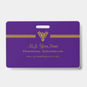 ストライプな個人的なカウンセラーの贅沢および金ゴールドフェニックス バッジ (Back)