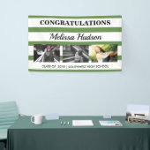 ストライプな卒業3の写真の緑の白 横断幕 (トレードショー)