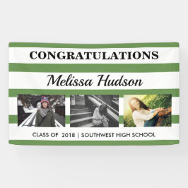 ストライプな卒業3の写真の緑の白 横断幕