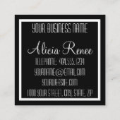 ストライプな及び金ゴールドのスタンプを持つメーキャップアーティスト スクエア名刺 (裏面)