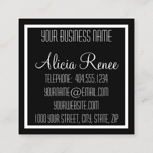 ストライプな及び金ゴールドのスタンプを持つメーキャップアーティスト スクエア名刺 (裏面)