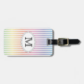 ストライプな旅行バッグのラベルのテンプレート ラゲッジタグ (正面横)
