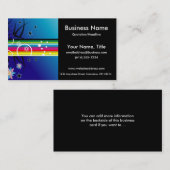 ストライプな明るいカラフル及び花2つの名刺 名刺 (正面/裏面)