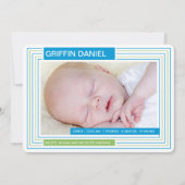 ストライプな男の子の発表 案内状 (正面)