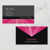 ストライプな白熱封筒のピンク 名刺 (正面/裏面)