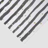 ストライプな白黒の金ゴールドの水彩画および点 薄葉紙 (詳細)