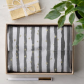 ストライプな白黒の金ゴールドの水彩画および点 薄葉紙 (ギフト)