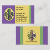 ストライプな謝肉祭の（紋章の）フラ・ダ・リ 名刺 (正面/裏面)