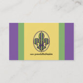 ストライプな謝肉祭の（紋章の）フラ・ダ・リ 名刺 (裏面)