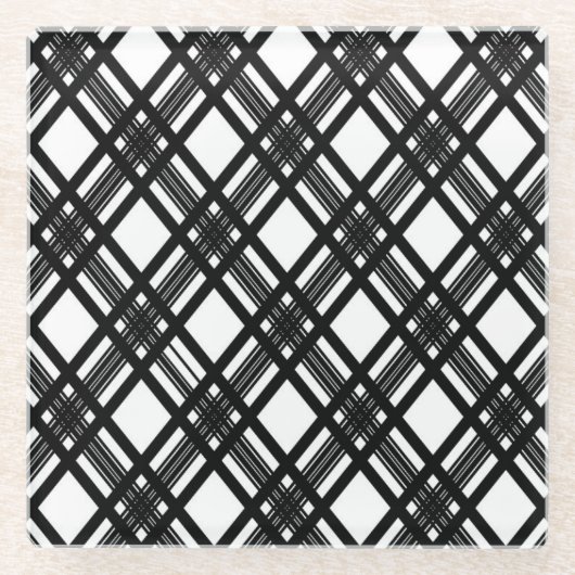 ストライプな質 ガラスコースター (正面)