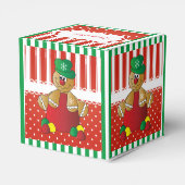 ストライプな赤と白キャンデーおよびサンタクロース フェイバーボックス (裏面サイド)